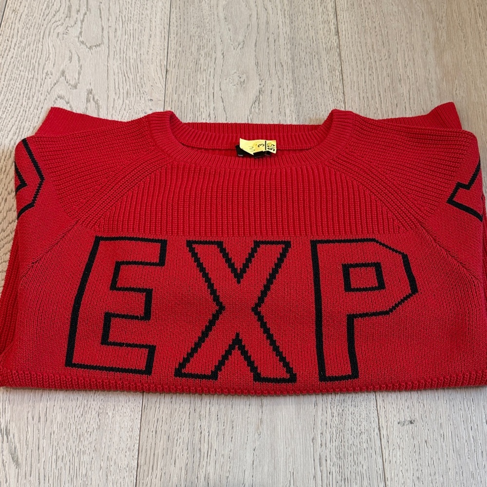 Express 1980 Ribbed Sweater in Red Size Medium